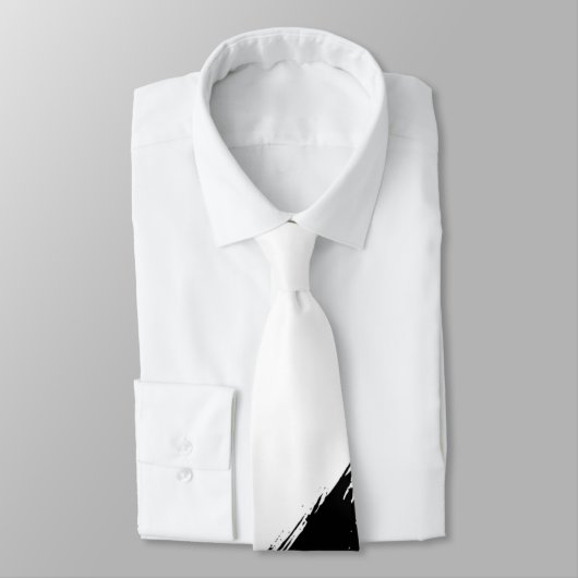 Zwarte Penseel Modern Witte Achtergrond Stropdas (Gebonden)