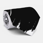 Zwarte Penseel Modern Witte Achtergrond Stropdas (Opgerold)