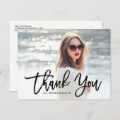 Zwarte penseelkalligrafie | Afstuderen Hartelijk d Briefkaart (Voorkant / Achterkant)