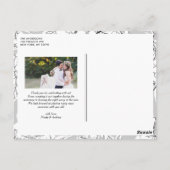 Zwarte penseelkalligrafiescript Weddenschap Dank u Briefkaart (Achterkant)