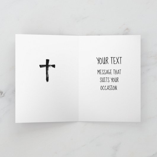 Zwarte penseelkruis - Christelijk Artistiek Kruis Feestdagen Kaart (Binnen)