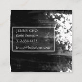 Zwarte penseelpenseel met verfstreep vierkante visitekaartje (Achterkant)