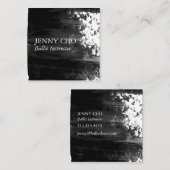 Zwarte penseelpenseel met verfstreep vierkante visitekaartje (Voorkant / Achterkant)