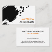 Zwarte penseelschilderverf, schilder en schilder visitekaartje (Voorkant / Achterkant)