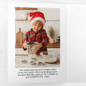 Zwarte penseelspeldenfoto TriFold Holiday-kaart Drieluik Aankondiging (Binnenzijde eerst)