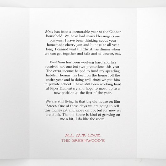 Zwarte penseelspeldenfoto TriFold Holiday-kaart Drieluik Aankondiging (Binnenkant midden)