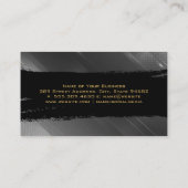 zwarte penseelstreek | Grijze Abstracte achtergron Visitekaartje (Achterkant)
