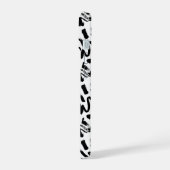 Zwarte penseelstreekpatroon van inktverf iPhone 15 case (Linkerkant)