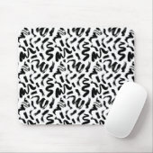 Zwarte penseelstreekpatroon van inktverf muismat (Met muis)