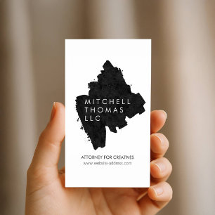 Zwarte penseelstreken Creative Professional Visitekaartje