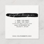 Zwarte penseelstreken eenvoudig vierkante visitekaartje (Achterkant)