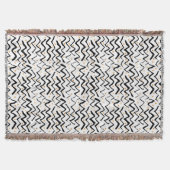 Zwarte penseelstreken en Stippen patroon Deken (Voorkant)