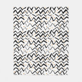 Zwarte penseelstreken en Stippen patroon Fleece Deken (Voorkant)