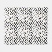 Zwarte penseelstreken en Stippen patroon Fleece Deken (Voorkant (Horizontaal))