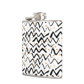 Zwarte penseelstreken en Stippen patroon Heupfles (Links)