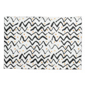 Zwarte penseelstreken en Stippen patroon Kussensloop (Achterkant-Links)