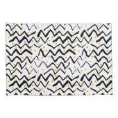 Zwarte penseelstreken en Stippen patroon Kussensloop (Achterkant-Rechts)