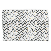 Zwarte penseelstreken en Stippen patroon Kussensloop (Voorkant-Links)