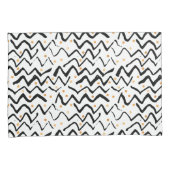 Zwarte penseelstreken en Stippen patroon Kussensloop (Voorkant-Rechts)