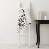 Zwarte penseelstreken en Stippen patroon Sherpa Deken (In situ)