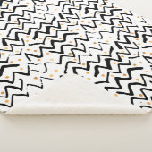 Zwarte penseelstreken en Stippen patroon Sherpa Deken (3/4)