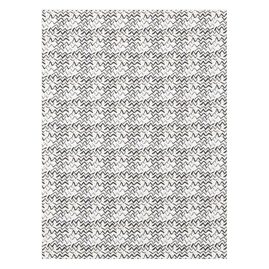 Zwarte penseelstreken en Stippen patroon Tafelkleed (Voorkant)