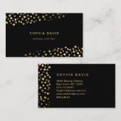 Zwarte penseelstreken met Faux Gold-Stippen Visitekaartje (Voorkant / Achterkant)