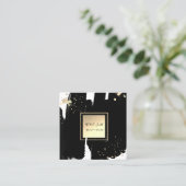 Zwarte penseelstreken vierkante visitekaartje (Staand voorkant)