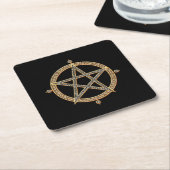 Zwarte Pentagram Onderzetters (Schuin)