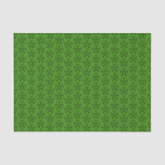 Zwarte Pentagram op Groen Tissuepapier