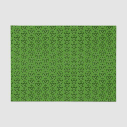 Zwarte Pentagram op Groen Tissuepapier (Voorkant)