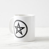 zwarte pentakel koffiemok (Voorkant links)