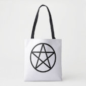Zwarte Pentakel Pentagram Tote Bag (Voorkant)