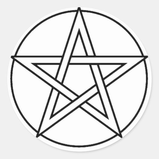 zwarte pentakel ronde sticker (Voorkant)