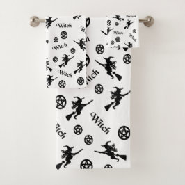 Zwarte Pentakels en heksen op kamers Bad Handdoek
