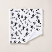 Zwarte Pentakels en heksen op kamers Bad Handdoek (Wasdoekje)