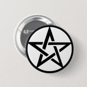zwarte pentakterring ronde button 5,7 cm (Voorkant /achterkant)