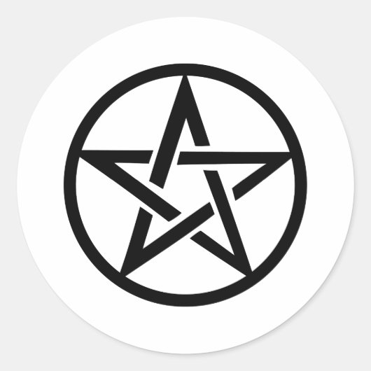 zwarte pentakterring ronde sticker (Voorkant)