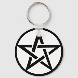 zwarte pentakterring sleutelhanger