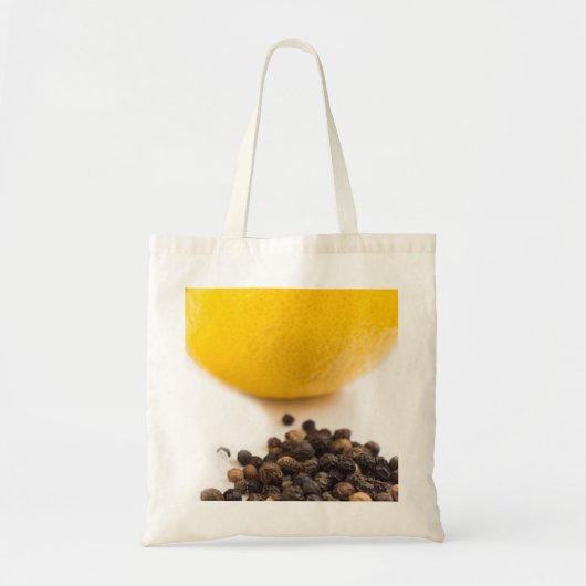 Zwarte peper en citroen tote bag (Voorkant)