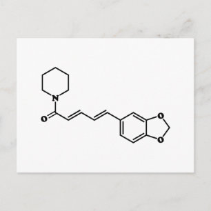 Zwarte Peper Piperine Moleculaire Chemische Formul Briefkaart