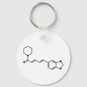 Zwarte Peper Piperine Moleculaire Chemische Formul Sleutelhanger