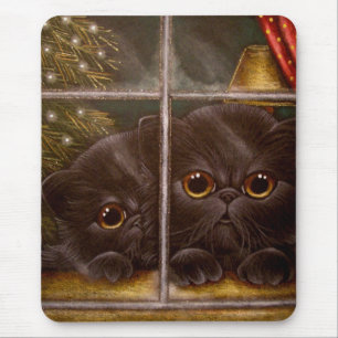ZWARTE PERSIAANSE KITTEN CATS - 1STE CHRISTMAS MUISMAT