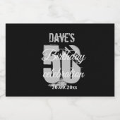 Zwarte persoonlijke 50e jaarlijkse feestdag likeurfles etiket (Enkel label)