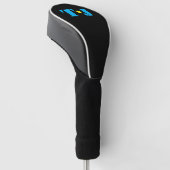 Zwarte Persoonlijke Monogram Golfheadcover (Schuin)