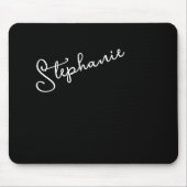 Zwarte Persoonlijke Script Naam Chic Minimalistisc Muismat (Voorkant)