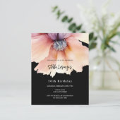 Zwarte perzik aquarel bloemenbudget verjaardag (Staand voorkant)