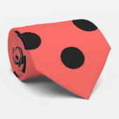 Zwarte Perzik Roze Polka Dots Kaviaar Vlekken 2 Stropdas (Opgerold)