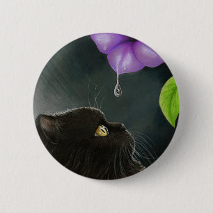 Zwarte Perzische kat 514 Ronde Button 5,7 Cm