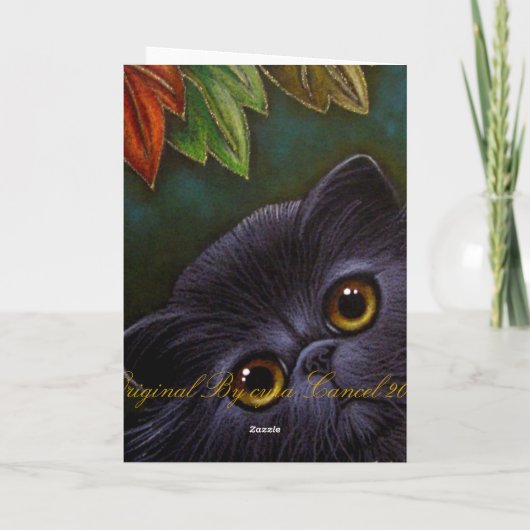 Zwarte Perzische kat - de Kaart van de (Achterkant)